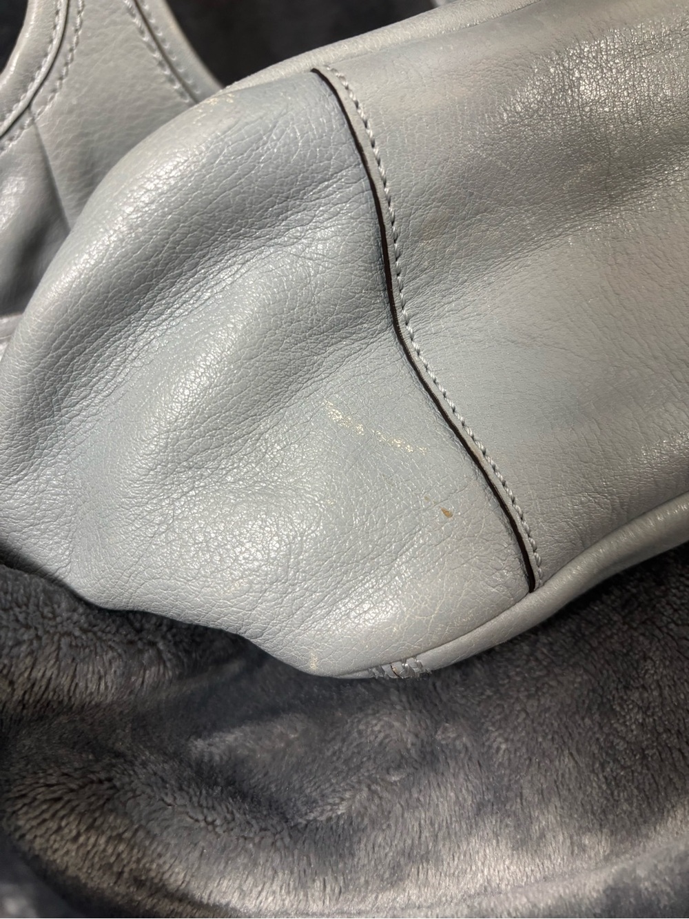 Coach Pleated Ergo Tote Hobo Shoulder Bag Light Blue Z17208 - Picture 6 of 8